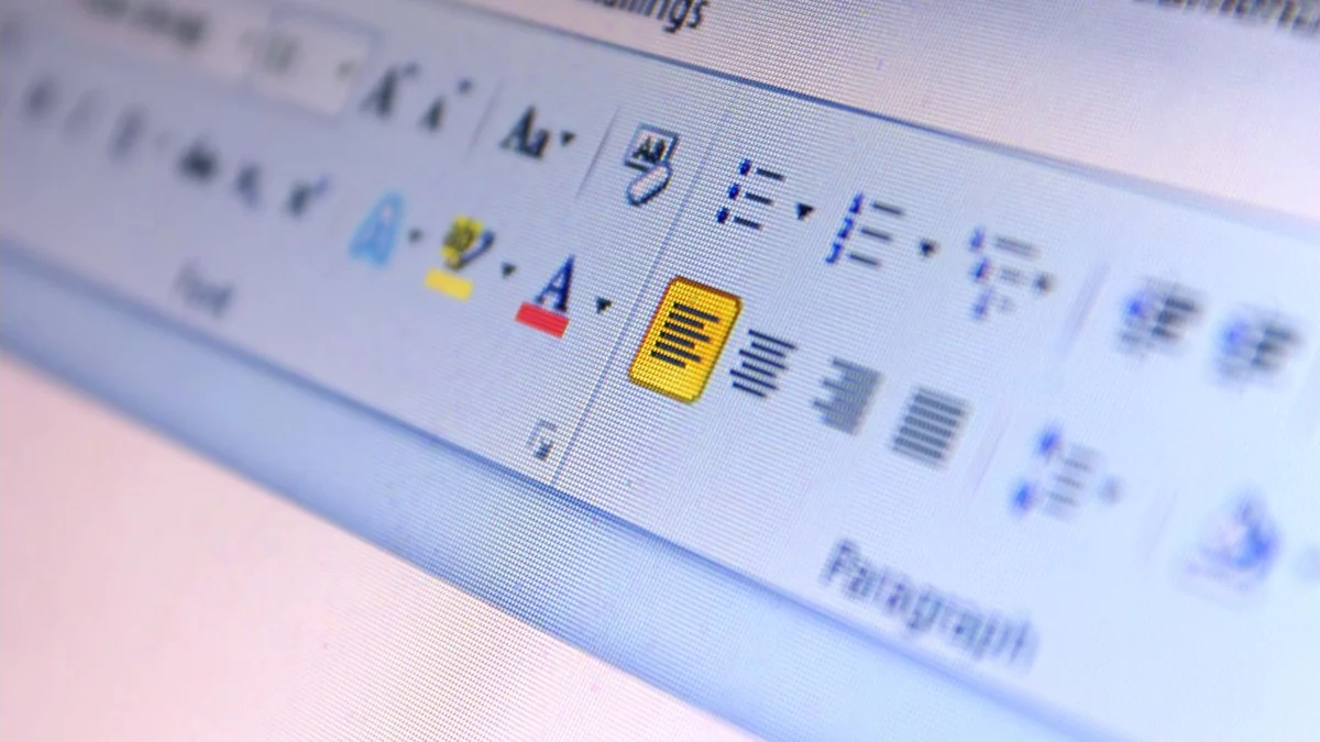 Barra de herramientas de Microsoft Word